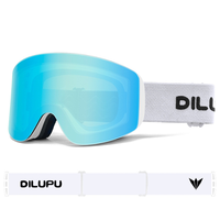 Lunettes de ski CE en gros protection UV400 anti-buée lentille magnétique amovible OEM lunettes de snowboard lunettes de sports de neige logo personnalisé