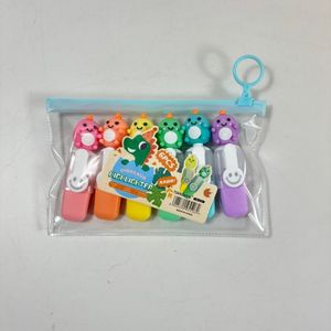 可爱卡哇伊卡通动物荧光笔套装爪子兔记号笔学习笔记剪贴簿绘图 - Product Image 3