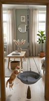 Hamac pour chat USMILEPET à suspendre sur le cadre de porte, avec tissu doux amovible et lavable, espace de repos et de balancement 3 en 1, jusqu'à 8 kg