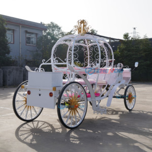 Zhenda Electric Cinderella <b>Princess</b> <b>Pumpkin</b> Horse Carriage Luxury Wedding Horse Carriage Special Transportation - Product Image 2