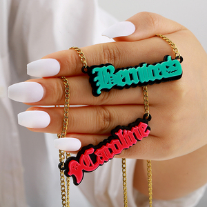 Collar con nombre personalizado, joyería única personalizada, acrílico, tema <span class=keywords><strong>de</strong></span> Halloween, accesorios para <span class=keywords><strong>disfraces</strong></span>, regalo <span class=keywords><strong>de</strong></span> fiesta para buenos amigos - Product Image 2
