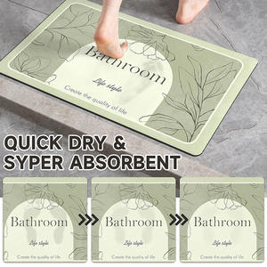 Alfombra de Baño de Tierra de Diatomeas, Rectangular, con Diseño Floral, de Secado Rápido, Absorbente, Antideslizante, para Uso Doméstico - Product Image 1