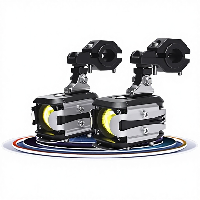 Factory Wholesale Motorcycle LED Spotlights Hi-Lo Beam Auxiliary Lights Strobe Yellow White Lens Switch Waterproof No Position