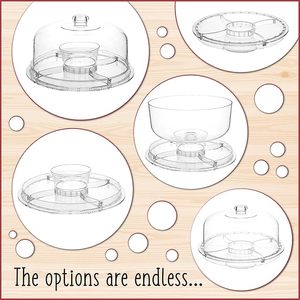 <strong>Rotating</strong> Acrylic Dome Clear <strong>Cake</strong> Display <strong>Stand</strong> Cover Revolving Tray Holder for Party Wedding Dessert Fruit Serving - Product Image 6