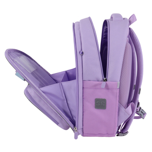 Purple Nylon Student <b>Backpack</b> 15 Inches Softback Multiple Pockets Zipper Closure Unisex Fashion Day <b>Backpack</b> - Product Image 5