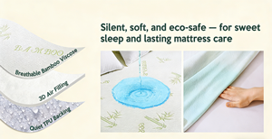 Protège-matelas imperméable King Size de qualité supérieure, rafraîchissant et respirant, en tissu 3D Air, poche profonde de 8 à 21 pouces, vente en gros - Product Image 3