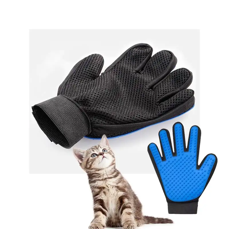 Dog Pet Grooming Glove Silicone Cats Brush Deshedding Hair Gloves