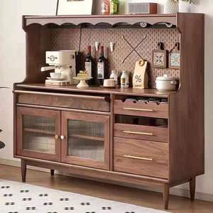 Moderno soggiorno in legno massello di noce alto credenza credenza armadietto a buffet mobili - Product Image 2