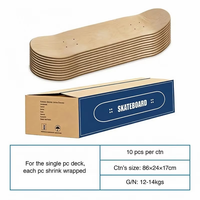 Planche de skateboard professionnelle 7 plis Hard Rock Blank Canadian Custom Pro Blank 7.75 8.0 8.25 8.5