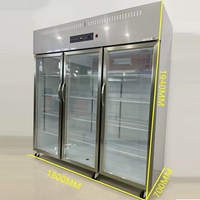 Ingénierie Affichage Réfrigérateur Congélateur Réfrigérateur Acier Inoxydable Double Porte En Verre Affichage Refroidisseur Boisson Congélateur