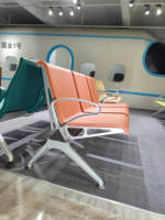 Chaises d'attente modernes en cuir PU à 3 places avec accoudoirs pour cliniques, aéroports, hôpitaux, salons de coiffure, réceptions, gymnases