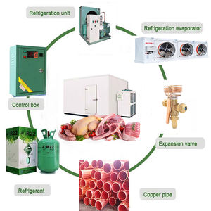 Grande chambre froide pour jambon cuit Pasteurisation de poisson Fonction de refroidissement par soufflage Noyau de roulement à engrenages de compresseur Copeland à énergie solaire - Product Image 2