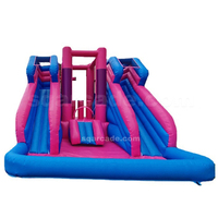 Nuevos juguetes inflables para niños al aire libre multicolor Songfa, Tobogán grande, trampolín travieso con castillo duradero
