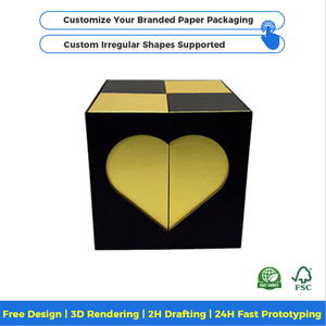 Manufacturer Luxury <b>Window</b> Paper Packaging Gift Box Gold <b>Foil</b> Biodegradable Materials Custom Vendors Caja Carton - Product Image 3