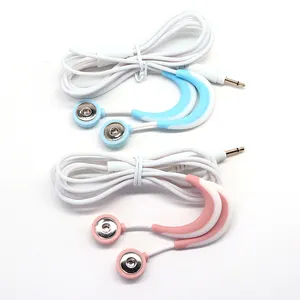 Conector de Audio personalizado de 3,5mm a 4,0, botón médico, gancho para la oreja, Cable de plomo para masaje