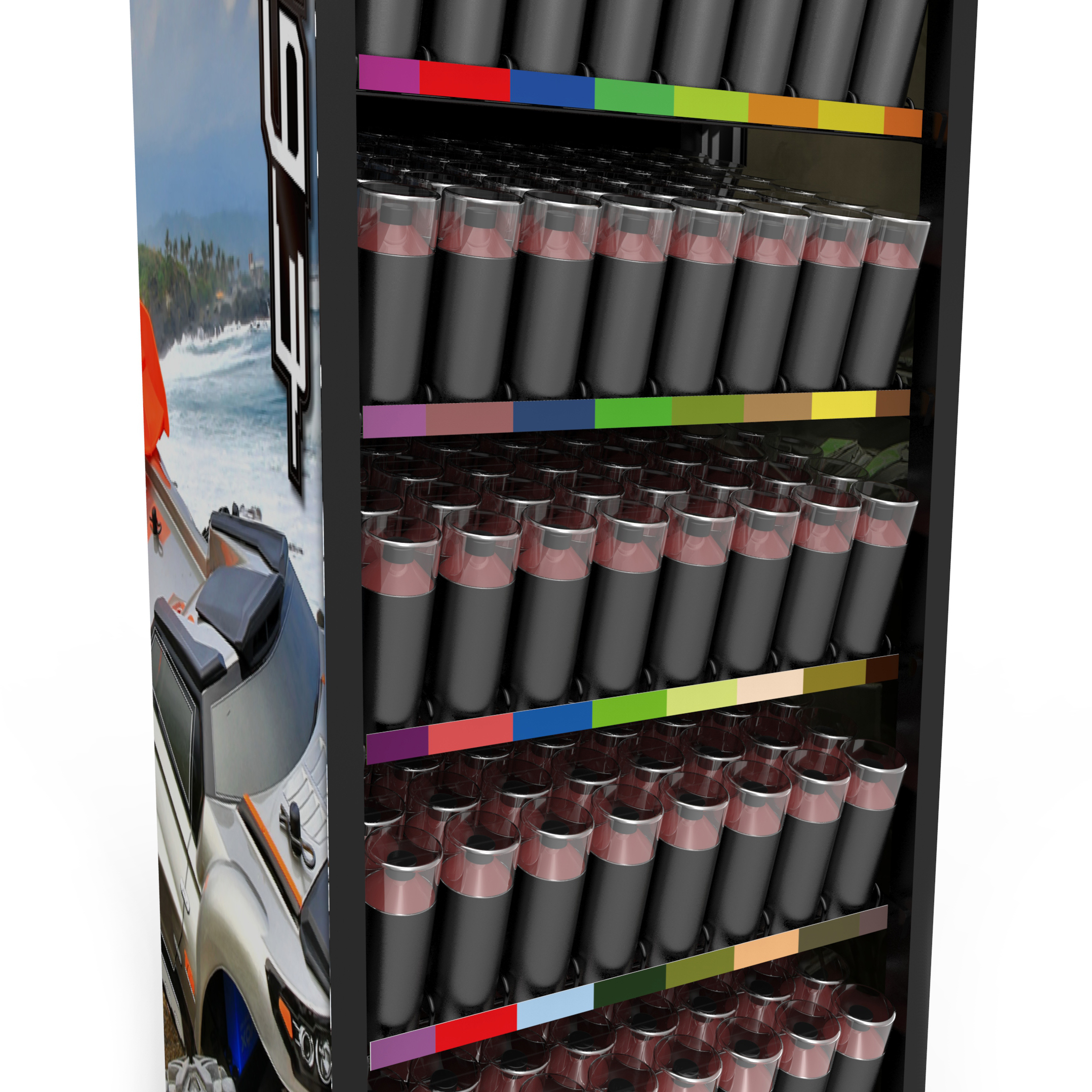 Hot Selling Aerosol Paint Display Rack Paint Display Stand Floor Shelf Display With Customized Logo — view 4