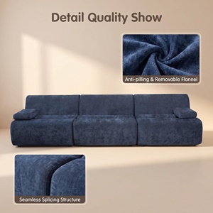 Canapé modulaire extensible KS014 en <span class=keywords><strong>bambou</strong></span> moderne, sans cadre, en <span class=keywords><strong>tissu</strong></span> velours compressé, sectionnel, combinaison libre, pour le loisir - Product Image 5