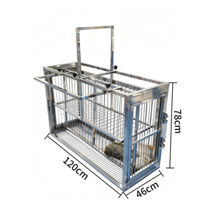 <span class=keywords><strong>Cage</strong></span> à chien pliable de luxe personnalisée en acier inoxydable, motif animal simple, <span class=keywords><strong>cage</strong></span> d'injection pour animaux de compagnie avec boîte de ramassage - Product Image 5