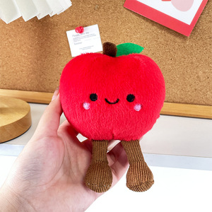 Couple <span class=keywords><strong>rouge</strong></span> <span class=keywords><strong>pomme</strong></span> en peluche pendentif sac créatif poupée de fruits de noël pour enfants porte-clés jouets cadeau - Product Image 6