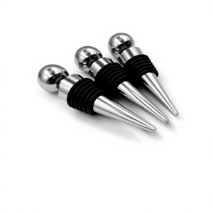 Bouchon de bouteille de vin en acier inoxydable, réutilisable, accessoire de bar minimaliste, bouchon en métal pour bouteilles de vin - Product Image 1
