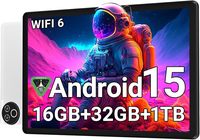 Tablet Android 15 10 inci RAM 16GB ROM 32GB Dapat Diperluas hingga 1TB WiFi 6 Cepat BT 5.4 5-Core Layar Sentuh HD IPS