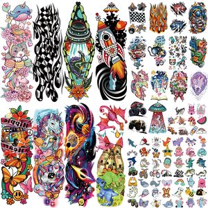 Tatuajes Temporales, Tatuajes de la Vieja Escuela, Pegatinas, Tatuajes Temporales Americanos Tradicionales de Flores y Rosas para el Brazo - Product Image 6