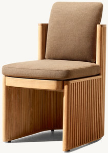 Chaise simple d'extérieur en teck au design moderne, meubles en bois massif pour salle à manger, salon, jardin, patio, restaurant, parc - Product Image 5