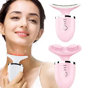 3 Colors Led Photon Therapy Microcurrent Reduce Double Chin Anti Wrinkle Face Neck Lifting massager