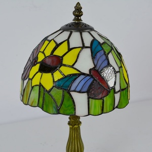 LongHuiJing Tiffany 8 Inch Style Sunflower Lampshade Table Lamps Vintage Pastoral Bedside <b>Lights</b> Butterfly Stained Glass Lamp - Product Image 4