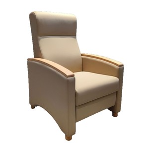 Silla de Hospital KM-SYS19, Cuero Beige, Reposabrazos de Madera Maciza, para Adultos y Personas Mayores - Product Image 5