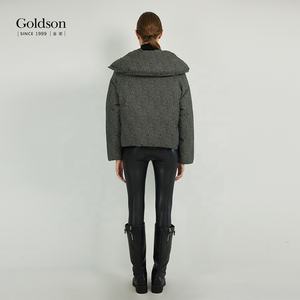 Chaqueta de tejido de punto japonés para mujer, chaqueta acolchada de plumón de pato con botonadura única para oficina, para invierno - Product Image 3