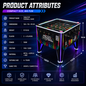 Table de baby-<span class=keywords><strong>foot</strong></span> interactive <span class=keywords><strong>multijoueur</strong></span> pour sports d'intérieur avec tableau de scores LED, jeux de divertissement familial à monnayeur - Product Image 3