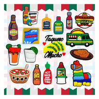 Bestseller Populaire Produits alimentaires mexicains Clips pour lacets Décoration de chaussures en caoutchouc silicone Breloques pour tacos, boissons et repas en vrac