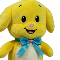 Peluche chien jaune mignon en gros d'usine, chiot en peluche debout, coton PP, en stock OEM, cadeau pour enfants