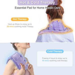 Almohadilla térmica para microondas para cuello, hombros y espalda, compresa caliente húmeda para microondas, <span class=keywords><strong>bolsa</strong></span> térmica con semillas <span class=keywords><strong>de</strong></span> lino - Product Image 6