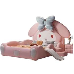 Cama Infantil Moderna de Madera Maciza con Tobogán, Diseño de My <span class=keywords><strong>Melody</strong></span> de JINS, Color Rosa, para Dormitorio de Niñas - Product Image 3