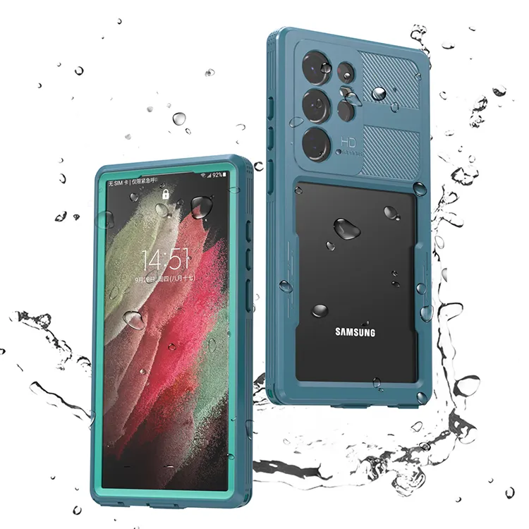 Shellbox Black/Blue S23 Ultra Waterproof Shockproof Cellphone Case For Samsung Galaxy S23 ultra For Underwater Photograph