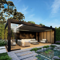 Pergola en aluminium sur mesure Sweet Home avec système de lames rétractables, toit motorisé et design bioclimatique imperméable