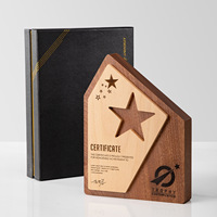 Trophée en bois massif personnalisé avec gravure créative sur le thème de la star, cadeaux d'affaires, récompense pour compétition, réunion annuelle, trophée d'honneur