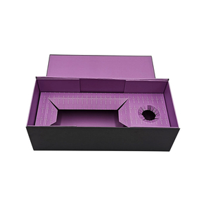 Custom Luxury Matt Purple <b>Magnetic</b> Foldable Gift <b>Box</b> with Corrugated Paper Insert Embossing Sponge Lining Recycled Materials - Product Image 3