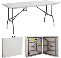 Table pliante en plastique pour l'extérieur Mobilier d'extérieur moderne Table pliante Table rectangulaire pliante en plastique HDPE