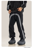 Pantalones Deportivos Casuales de Alta Calidad, Estilo Urbano, Lavados con Efecto Desgastado, Holgados, con Rayas en Contraste, Tipo Harem, para Hombre