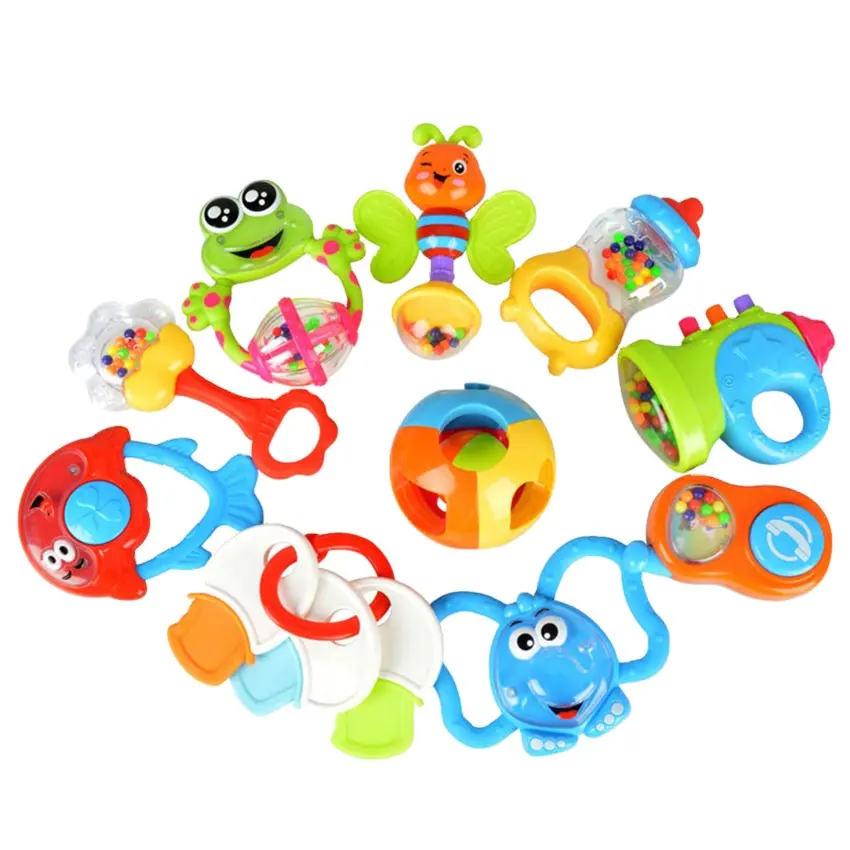 2017 Hot sale cute carton animal baby toys baby rattle toys set with 10pcs for sale