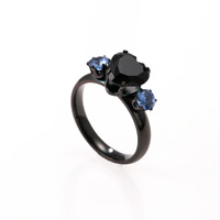 Cincin Titanium Baja Anti Karat FANKE Cross-Border Explosions, Cincin Kekasih Gaya Gothic Hitam dengan Zirkon, Cincin Baja Anti Karat