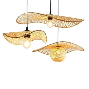 Lustre suspendu en rotin naturel tissé à la main, 35 à 45 cm, luminaire pour salle à manger, <span class=keywords><strong>abat</strong></span>-<span class=keywords><strong>jour</strong></span> artistique - Product Image 5