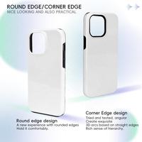 Coques de téléphone vierges en gros, revêtement TPU PC 2 en 1, film polycarbonate 3D robuste, coque de téléphone par sublimation pour iPhone 15 Pro Max
