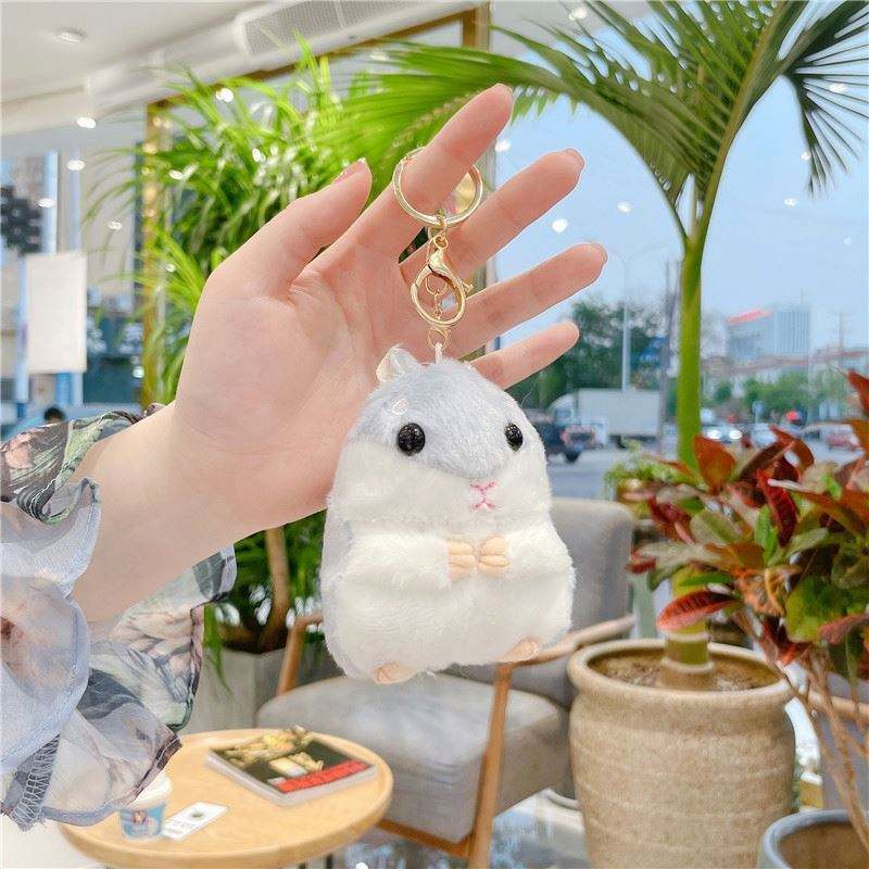 Cute Hamster Plush Keychains Kawaii Stuffed Animal Toys