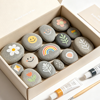 Piedras Naturales Pulimentadas para Pintar, Piedras Planas Lisas Grises de Grado Artesanal para Manualidades Creativas y Decoración