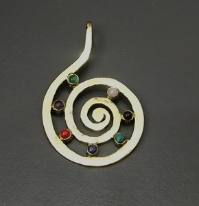 Top vente 7 Chakra Style bohème multi-pierres pendentif lunette réglage bijoux en laiton pour la pratique du Yoga - Product Image 4