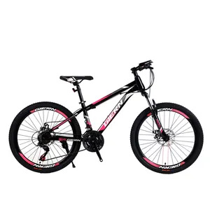 경쟁력있는 가격 스틸 산악 자전거 서스펜션 포크 성인 mtb 자전거 21 속도 핑크 산악 자전거
